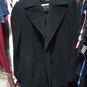 Giacca Men's Elegant Black Pea Coat